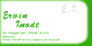 ervin knodt business card